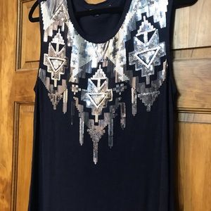 Express Navy Sequin Maxi